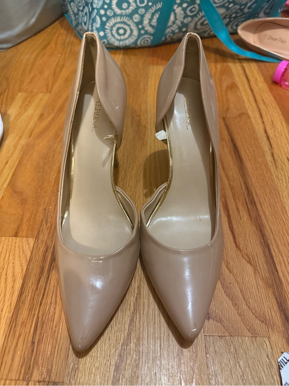 Merona Nude Patent Pointed-Toe Pumps
